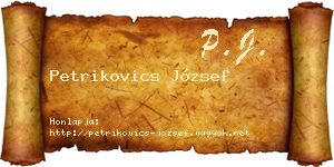 Petrikovics József névjegykártya