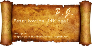 Petrikovics József névjegykártya