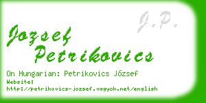 jozsef petrikovics business card